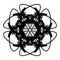 negro ornamental flor logo diseño, adecuado para usuario como tu negocio icono en el campo de belleza o decoración vector