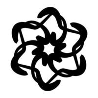 negro ornamental flor logo diseño, adecuado para usuario como tu negocio icono en el campo de belleza o decoración vector