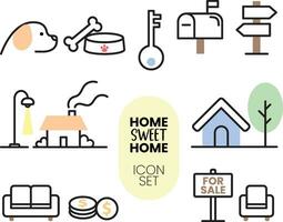flat design vector home icon collection