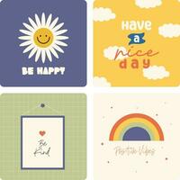 flat design vector cute colorful quote layout layout collection set
