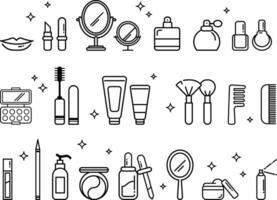 flat design icon beauty make up skin care collection vector