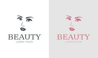 belleza, spa hembra cara prima lujo logo. vector