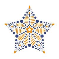 Vector design of abstract ornamental dot star