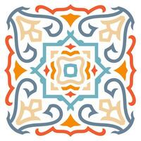 Mandala Celtic ornament tile background pattern with red, blue, and orange color vector