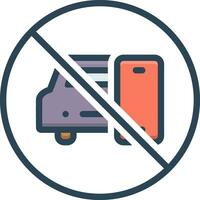 color icon for prohibited vector