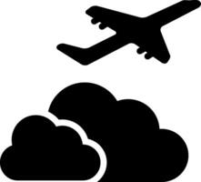 solid icon for aeroplane vector