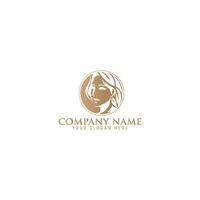 Woman Female Face and Leaves for Beauty Spa Cosmetic Salon and natural Skin care Business Logo Concept Design vector