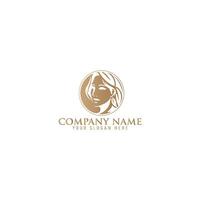 Woman Female Face and Leaves for Beauty Spa Cosmetic Salon and natural Skin care Business Logo Concept Design vector