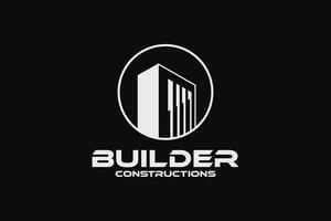 constructor, real inmuebles y construcciones logo vector