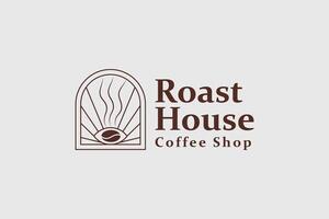 Roast house coffee shop logo vector