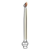 Doodle baptism. Church candle. Wax. Candle for health. Christian candle vector