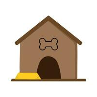 Illustration of a dog house with a bone on a white background vector