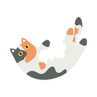 Cute and funny cartoon cat doodle. vector