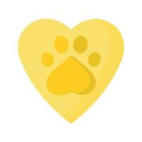 Gold game coin. Coin icon. Gold medal. Coin with the paw. Gold paw. Paw print. vector