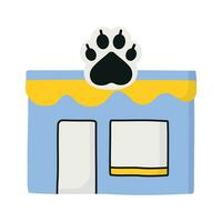 Pet store. The store building with a bright banner. vector