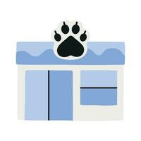 Pet store. The store building with a bright banner. vector