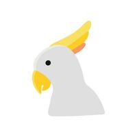 Cartoon parrot hand drawn isolated on a white background. Flat design. vector