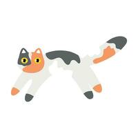 Cute and funny cartoon cat doodle. vector