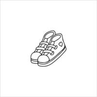 hand drawn doodle shoes illustration with cartoon style vector isolated