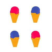 ice cream with different flavors vector