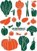 vegetable illustration simply shape vector set