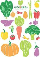 vegetable illustration simply shape vector set