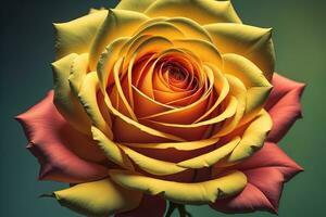 close up of beautiful rose flower on colorful background. ai generative photo