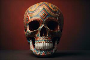 Day of the Dead sugar skull. Mexican sugar skull. ai generative photo