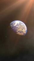 verticaal video van de aarde gedraaid van ruimte.
