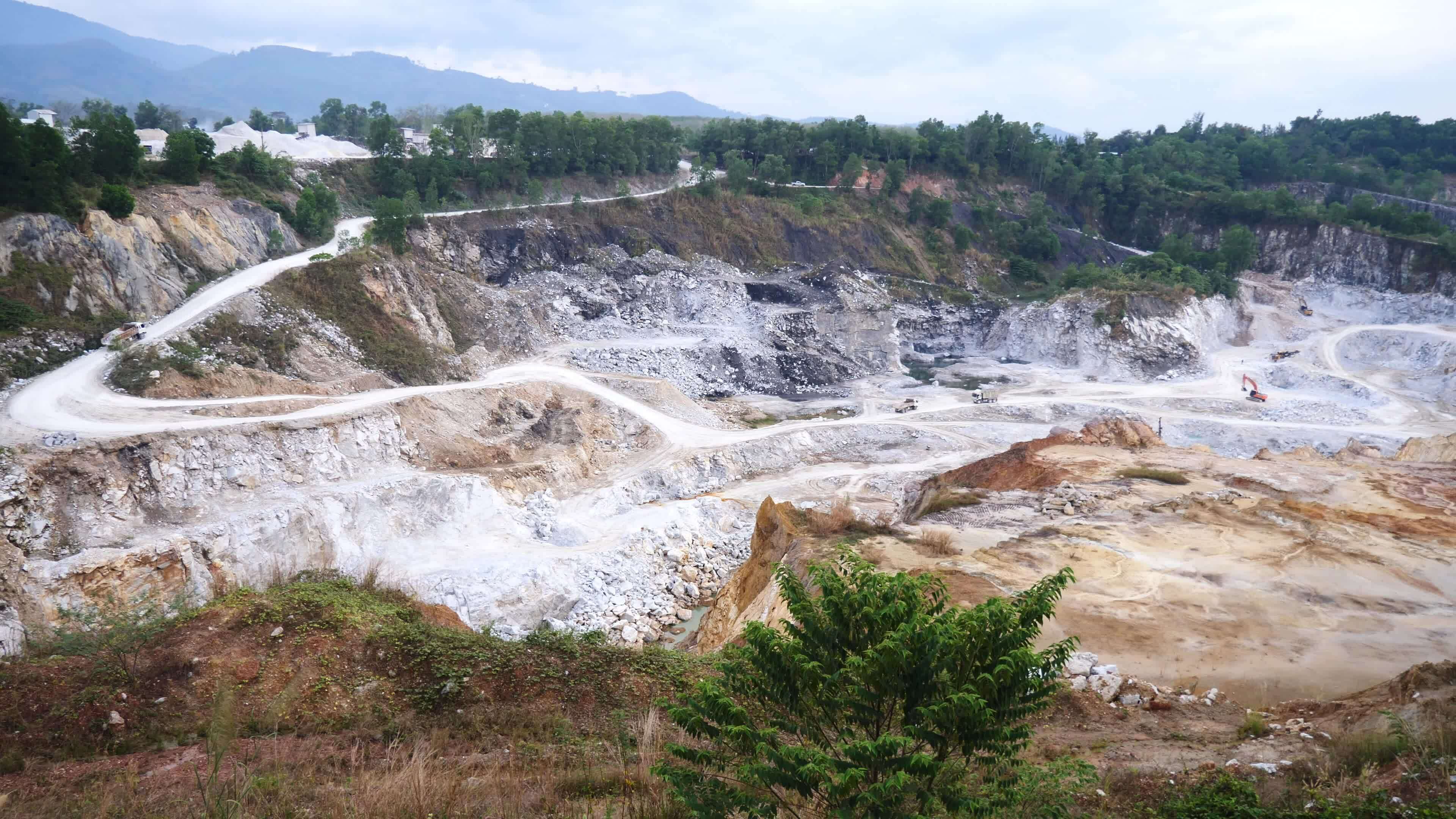 A large gypsum mine in Thailand. mining industry concept 27010688 Stock