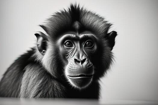 Portrait of a macaque monkey. ai generative photo