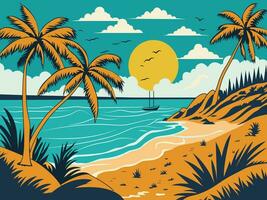 ilustración de fondo de verano vector