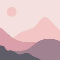 vistoso montañas minimalista japonés cubrir vector