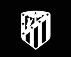 Atletico de Madrid Club Logo Symbol White La Liga Spain Football Abstract Design Vector Illustration With Black Background