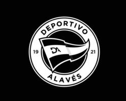 Deportivo Alaves Club Symbol Logo White La Liga Spain Football Abstract Design Vector Illustration With Black Background