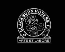 Blackburn Rovers FC Club Logo Symbol White Premier League Football Abstract Design Vector Illustration With Black Background