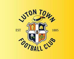 Luton Town Club Symbol Logo Premier League Football Abstract Design Vector Illustration With Yellow Background