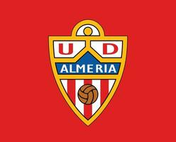 Almeria Club Logo Symbol La Liga Spain Football Abstract Design Vector Illustration With Red Background