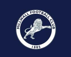 Millwall FC Club Logo Symbol Premier League Football Abstract Design Vector Illustration With Blue Background