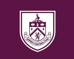 Burnley FC Club Logo Symbol White Premier League Football Abstract Design Vector Illustration With Maroon Background