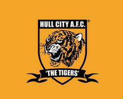 Hull City Club Symbol Logo Premier League Football Abstract Design Vector Illustration With Orange Background