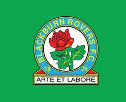 Blackburn Rovers FC Club Symbol Logo Premier League Football Abstract Design Vector Illustration With Green Background