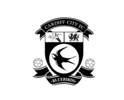 Cardiff City Club Symbol Logo Black Premier League Football Abstract Design Vector Illustration