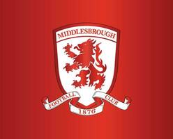 Middlesbrough Club Logo Symbol Premier League Football Abstract Design Vector Illustration With Red Background