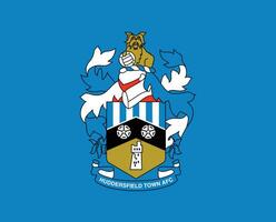 Huddersfield Town Club Logo Symbol Premier League Football Abstract Design Vector Illustration With Blue Background