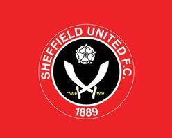 Sheffield United Club Logo Symbol Premier League Football Abstract Design Vector Illustration With Red Background