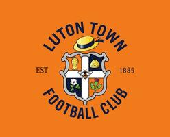 Luton Town Club Logo Symbol Premier League Football Abstract Design Vector Illustration With Orange Background