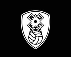 Rotherham United Club Symbol Logo White Premier League Football Abstract Design Vector Illustration With Black Background