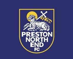 Preston norte final club símbolo logo primer ministro liga fútbol americano resumen diseño vector ilustración con azul antecedentes