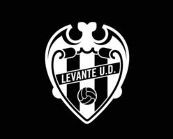 Levante Club Symbol Logo White La Liga Spain Football Abstract Design Vector Illustration With Black Background